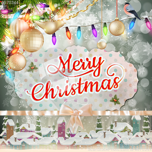 Image of Christmas greeting card. EPS 10
