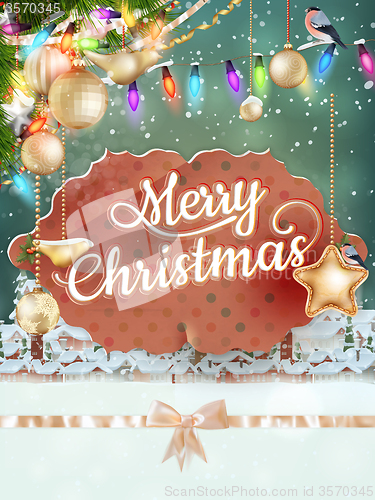 Image of Christmas greeting card. EPS 10