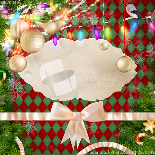Image of Christmas greeting card. EPS 10