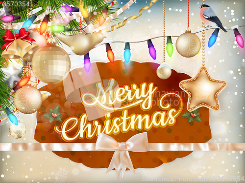 Image of Christmas greeting card. EPS 10