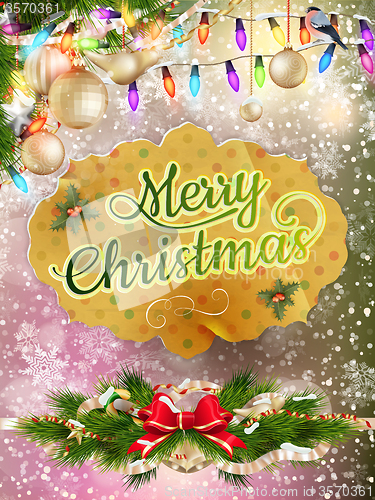 Image of Christmas greeting card. EPS 10