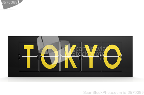 Image of Tokyo word on airport sign