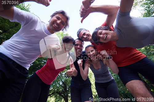 Image of jogging people group have fun