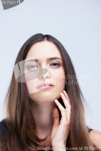 Image of portrait of young woman isolated