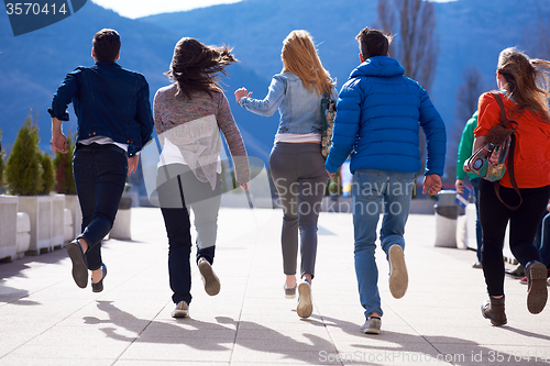 Image of happy students group