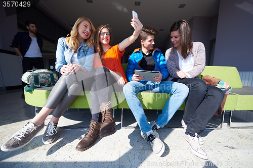 Image of students group taking selfie