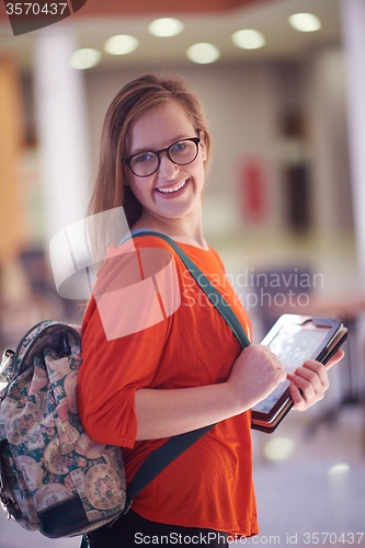 Image of student girl with tablet computer