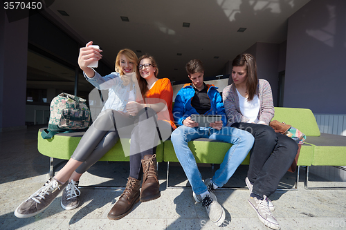 Image of students group taking selfie