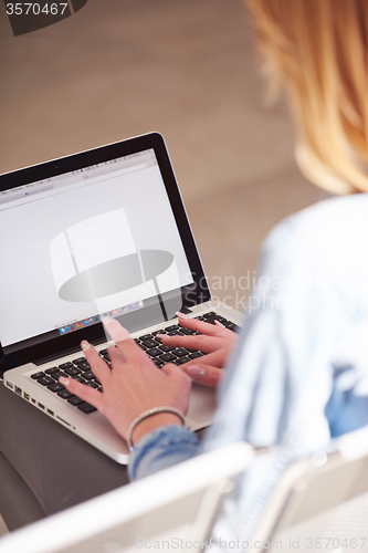 Image of student girl with laptop computer