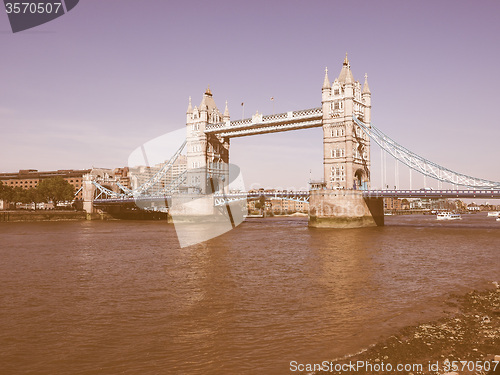 Image of Retro looking Tower Bridge in London