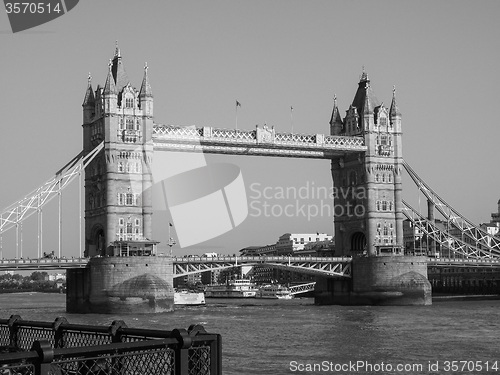 Image of Black and white Tower Bridge in London