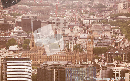 Image of Retro looking Aerial view of London