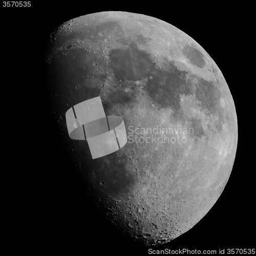 Image of Black and white Gibbous moon