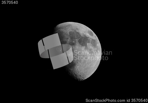 Image of Black and white Gibbous moon