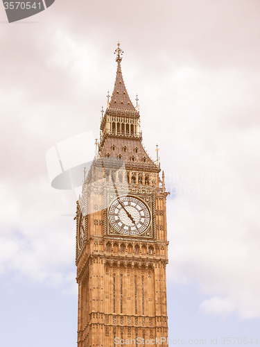 Image of Retro looking Big Ben in London