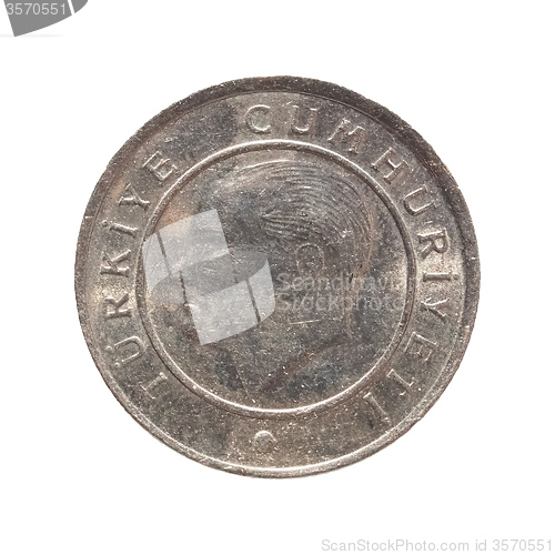 Image of Turkish coin isolated