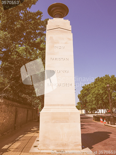 Image of Retro looking Memorial Gates in London