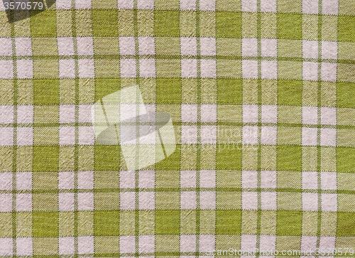 Image of Retro look Green checkered tablecloth background