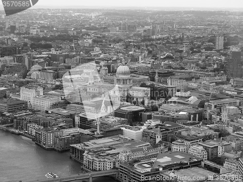 Image of Black and white Aerial view of London