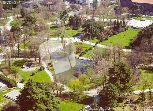Image of Retro look Milan aerial view