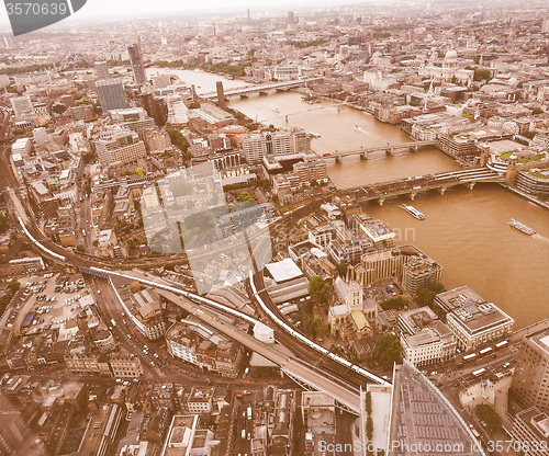 Image of Retro looking Aerial view of London