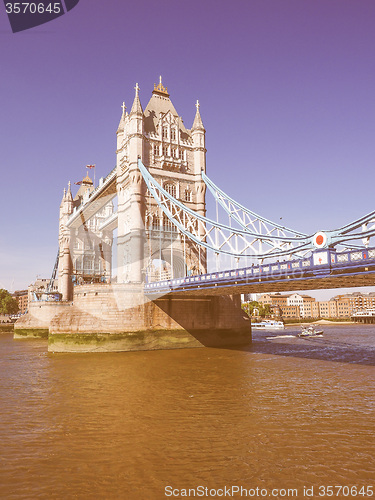 Image of Retro looking Tower Bridge in London