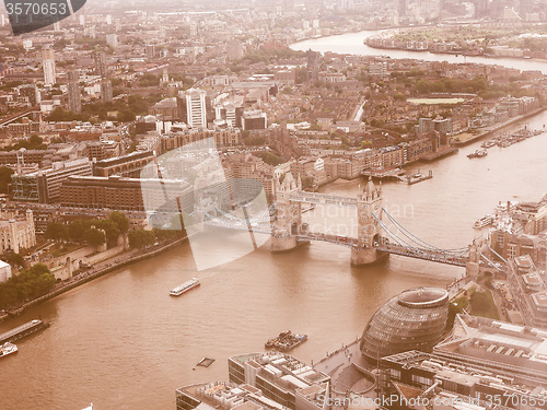 Image of Retro looking Aerial view of London