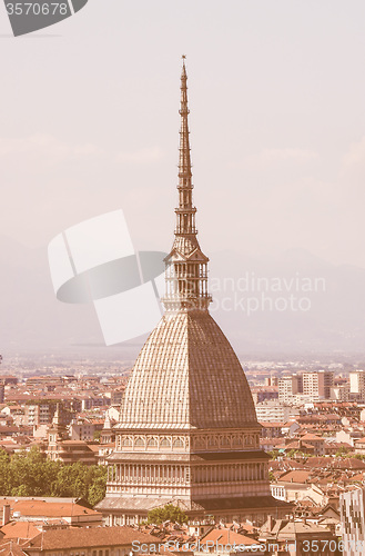 Image of Retro looking Mole Antonelliana in Turin