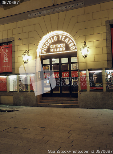 Image of editorial Piccolo Theater entrance Milan Italy