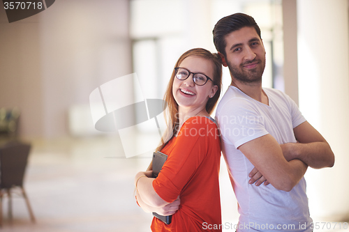 Image of students couple standing together