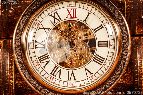 Image of Close up on vintage clock