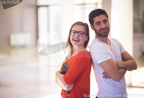 Image of students couple standing together