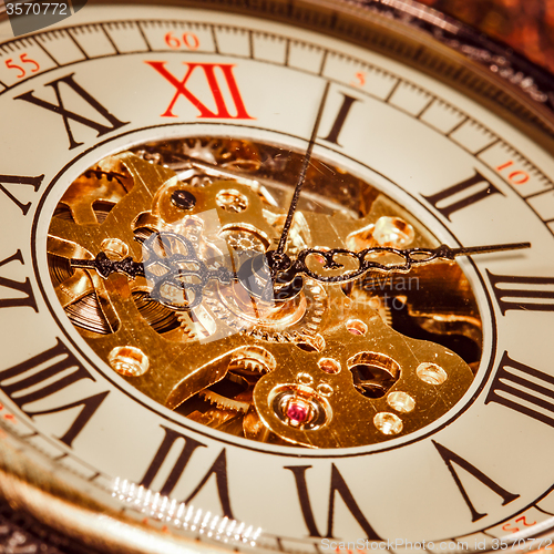 Image of Close up on vintage clock