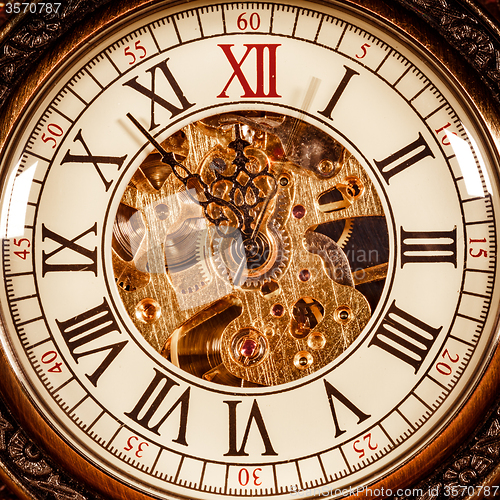 Image of Close up on vintage clock