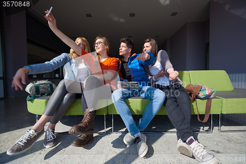 Image of students group taking selfie