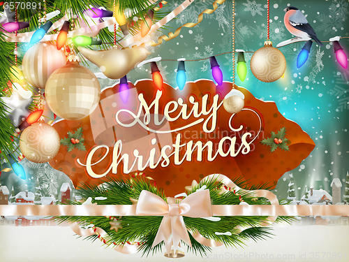Image of Christmas greeting card. EPS 10