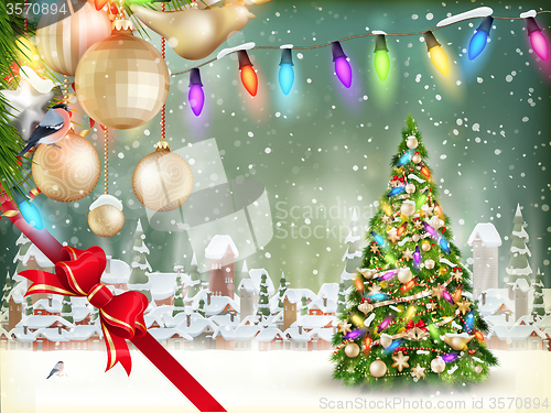 Image of Christmas greeting card. EPS 10