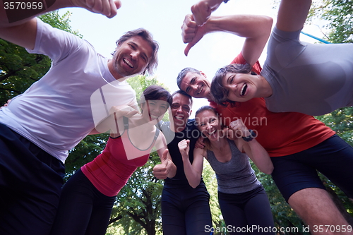 Image of jogging people group have fun