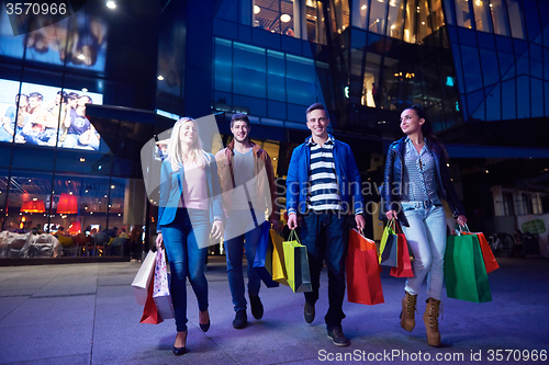 Image of Group Of Friends Enjoying Shopping