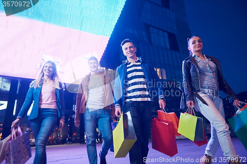 Image of Group Of Friends Enjoying Shopping