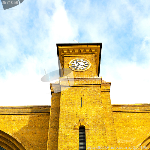 Image of old architecture in london england windows and brick exterior   