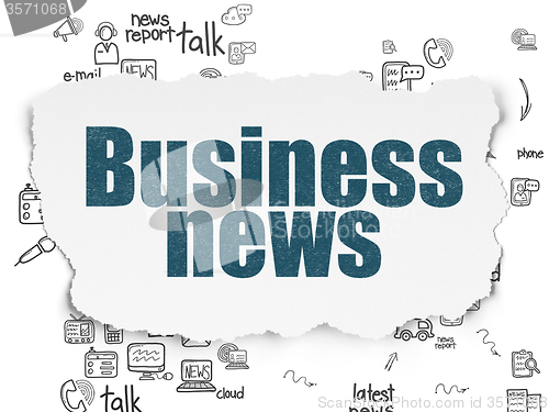 Image of News concept: Business News on Torn Paper background