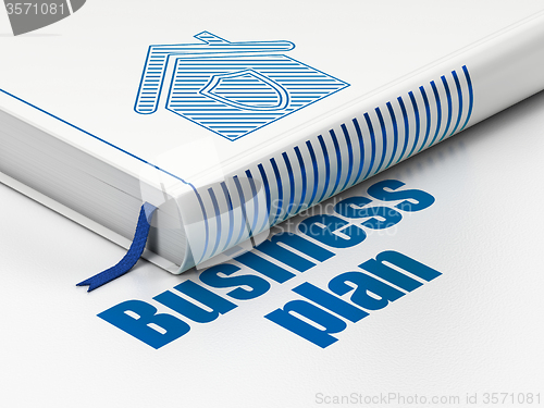 Image of Business concept: book Home, Business Plan on white background
