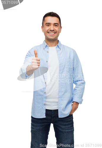 Image of smiling man showing thumbs up