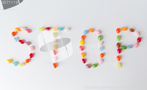 Image of close up of jelly beans candies on table