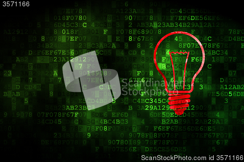 Image of Finance concept: Light Bulb on digital background
