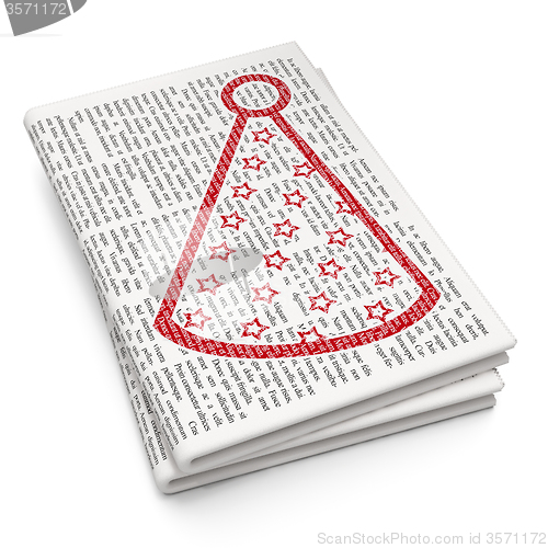 Image of Entertainment, concept: Party Hat on Newspaper background