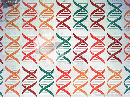 Image of Healthcare concept: DNA icons on Digital Paper background