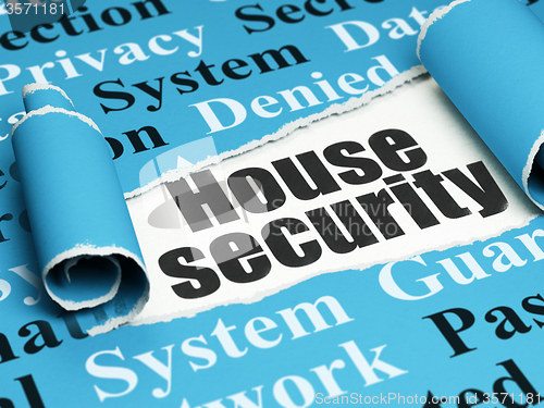 Image of Protection concept: black text House Security under the piece of  torn paper