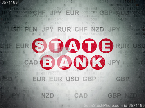 Image of Currency concept: State Bank on Digital Paper background
